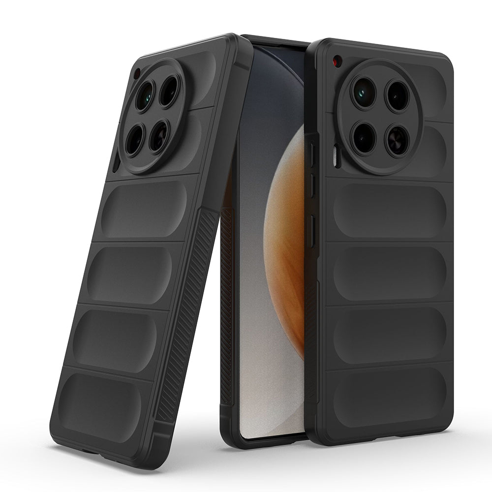 Tecno Camon 30 4G Kılıf Esnek TPU Oyuklu Arka Yüzey Tasarımlı Zore Etnik Silikon Kapak Siyah