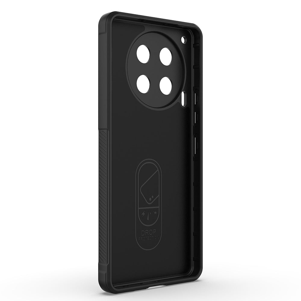 Tecno Camon 30 4G Kılıf Esnek TPU Oyuklu Arka Yüzey Tasarımlı Zore Etnik Silikon Kapak Siyah