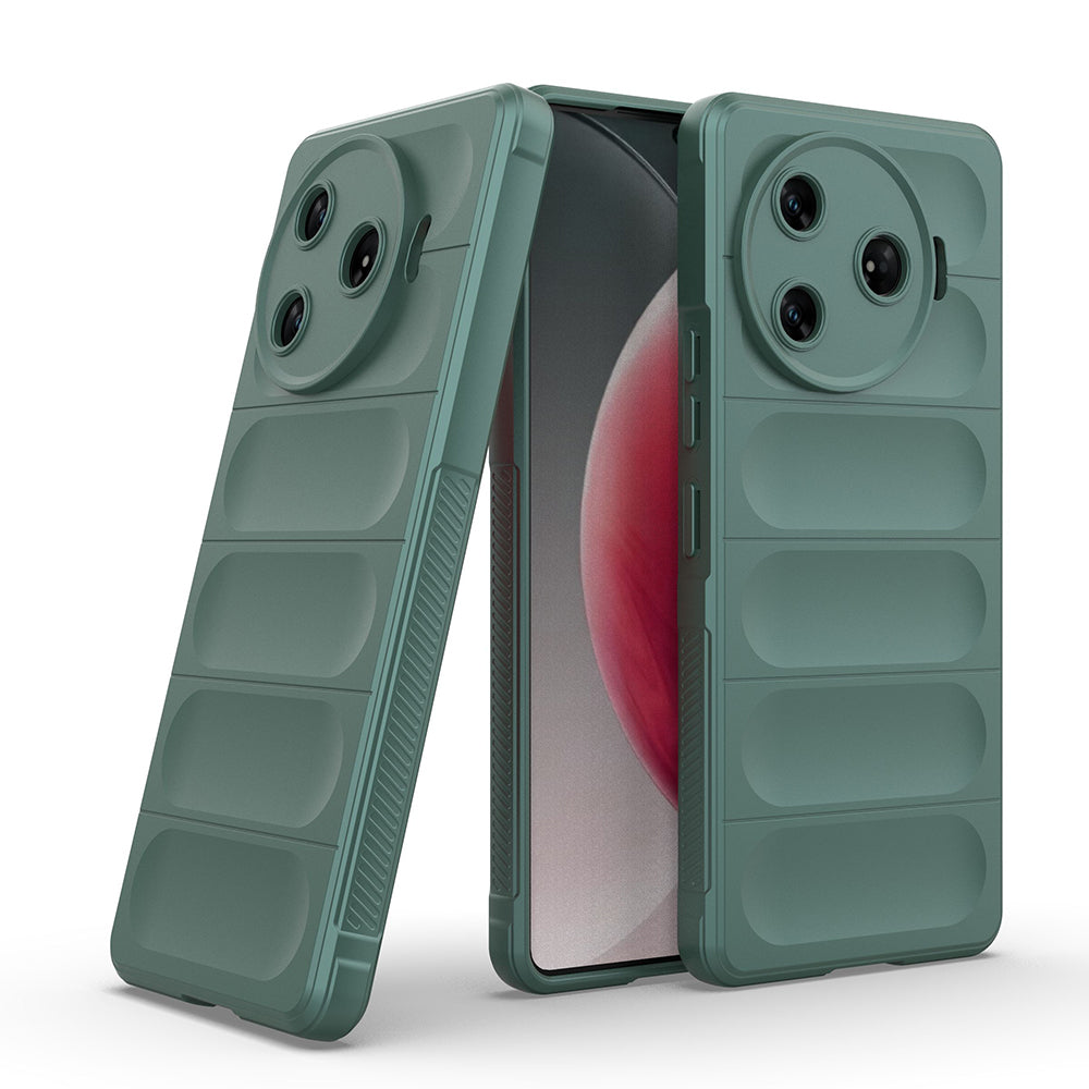 Tecno Camon 30 Pro 5G Case Flexible TPU Hollow Back Surface Design Zore Ethnic Silicone Cover Dark Green