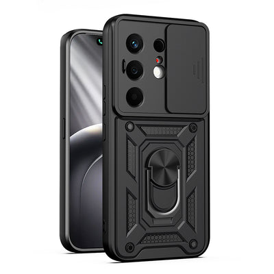 Tecno Camon 50 Kılıf Magnetik Standlı Kamera Korumalı Zore Sürgülü Vega Kapak