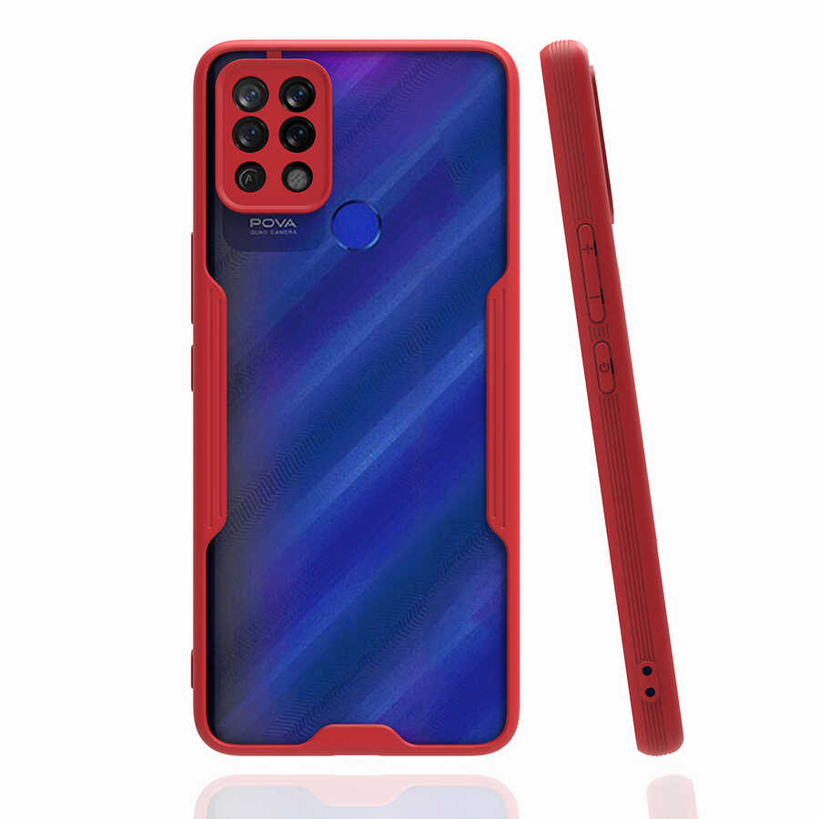 Tecno Pova Kılıf Zore Parfe Kapak Kırmızı