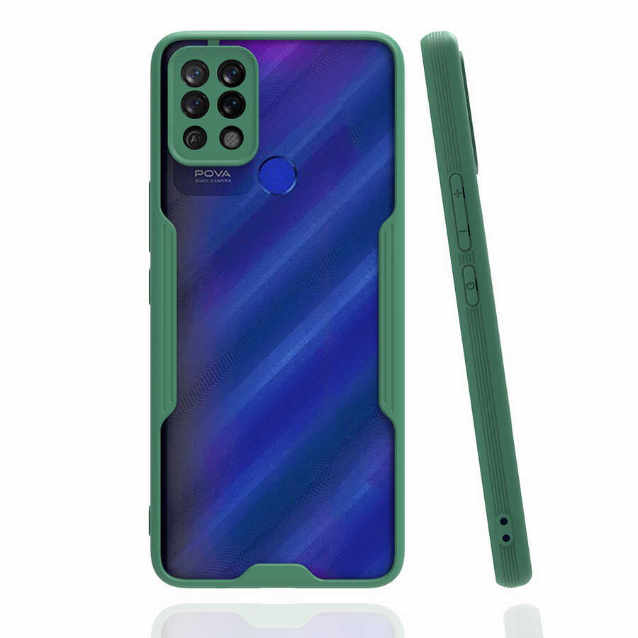 Tecno Pova Kılıf Zore Parfe Kapak Koyu Yeşil