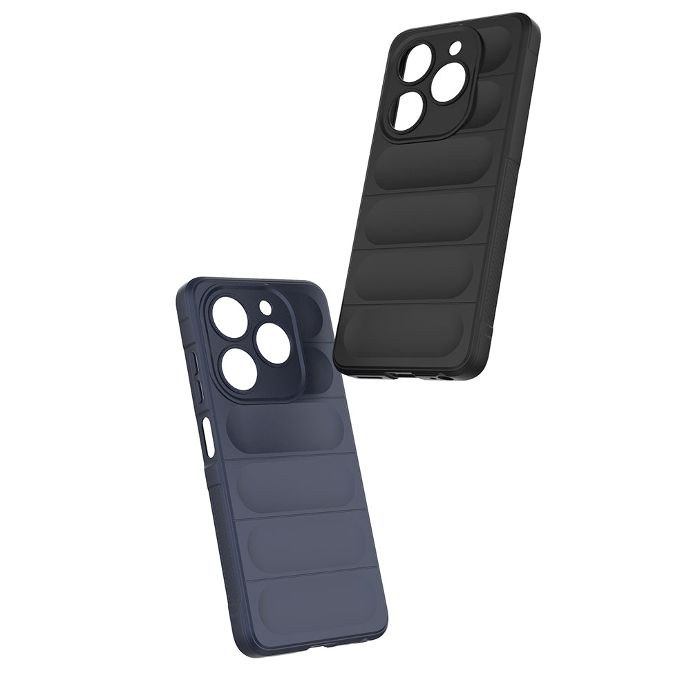Tecno Spark 20 Case Flexible TPU Hollow Back Surface Design Zore Ethnic Silicone Cover Navy Blue