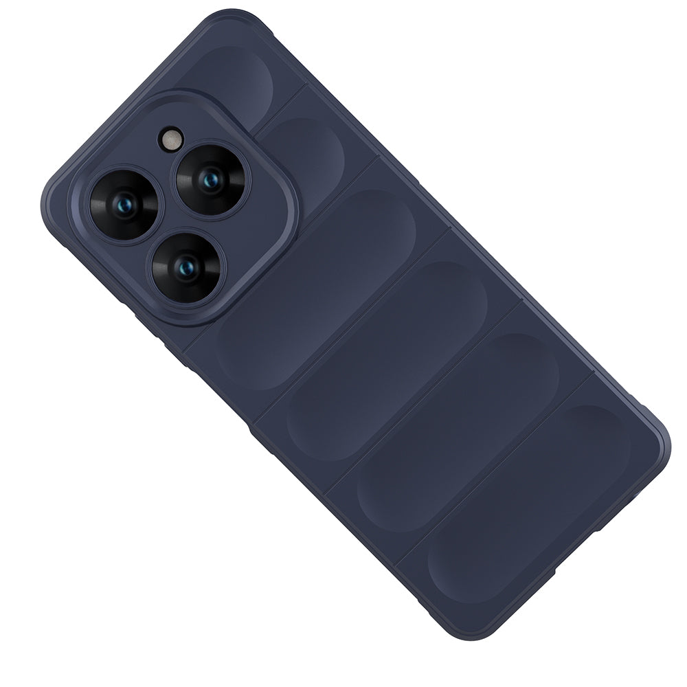 Tecno Spark 20 Pro 4G Kılıf Esnek TPU Oyuklu Arka Yüzey Tasarımlı Zore Etnik Silikon Kapak Lacivert