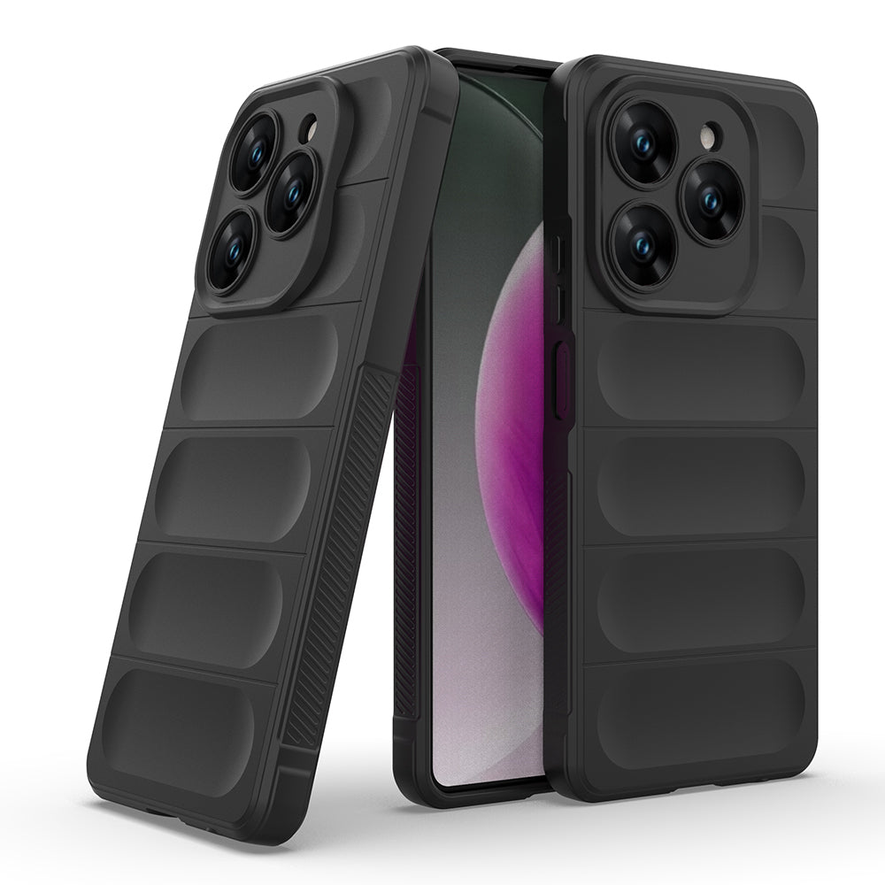 Tecno Spark 20 Pro 4G Kılıf Esnek TPU Oyuklu Arka Yüzey Tasarımlı Zore Etnik Silikon Kapak Lacivert