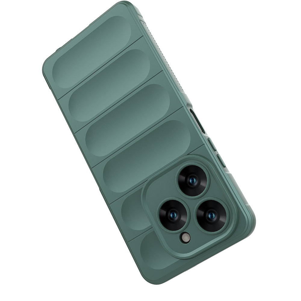 Tecno Spark 20 Pro 4G Kılıf Esnek TPU Oyuklu Arka Yüzey Tasarımlı Zore Etnik Silikon Kapak Lacivert