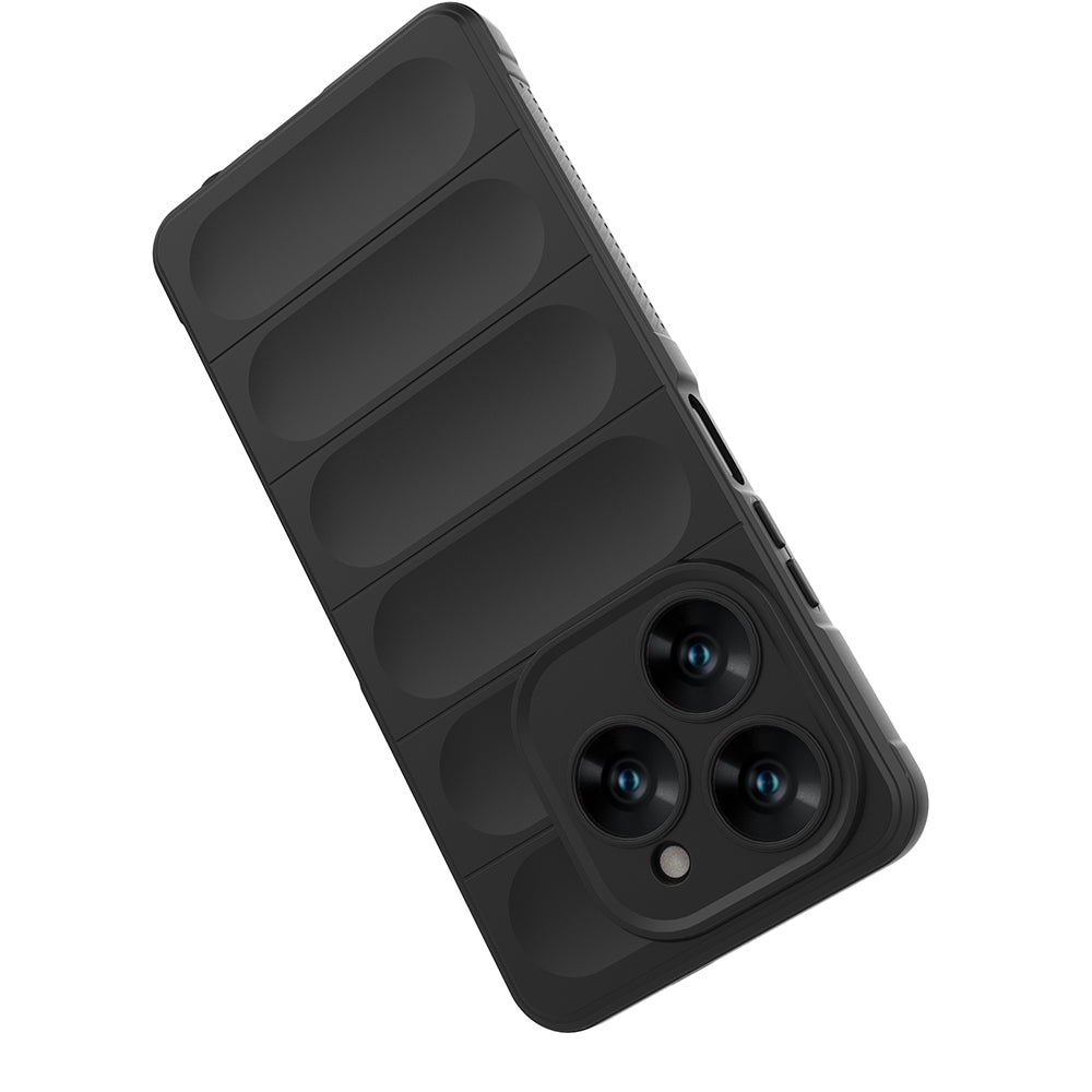 Tecno Spark 20 Pro 4G Kılıf Esnek TPU Oyuklu Arka Yüzey Tasarımlı Zore Etnik Silikon Kapak Lacivert