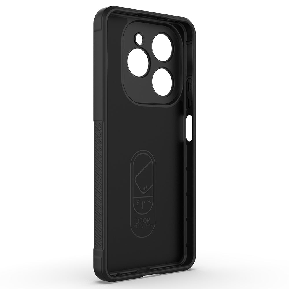 Tecno Spark 20 Pro 4G Kılıf Esnek TPU Oyuklu Arka Yüzey Tasarımlı Zore Etnik Silikon Kapak Lacivert