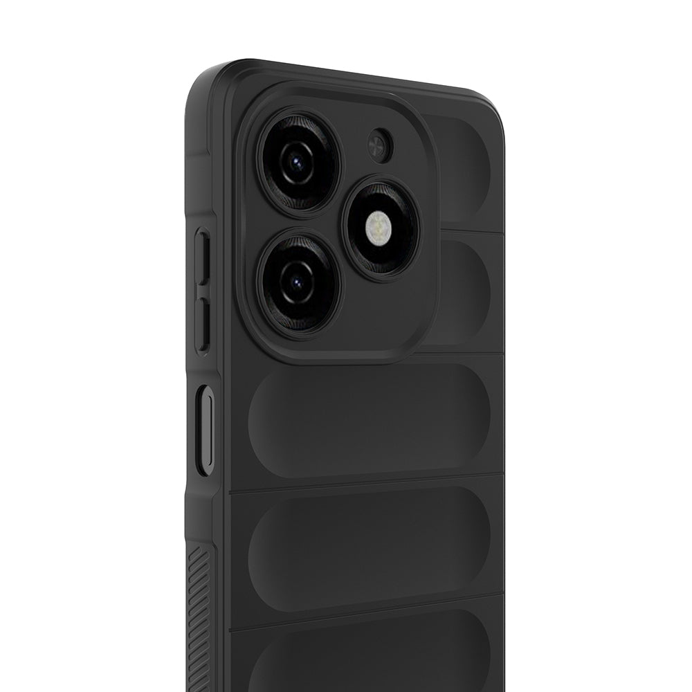 Tecno Spark 20C Kılıf Esnek TPU Oyuklu Arka Yüzey Tasarımlı Zore Etnik Silikon Kapak Koyu Yeşil