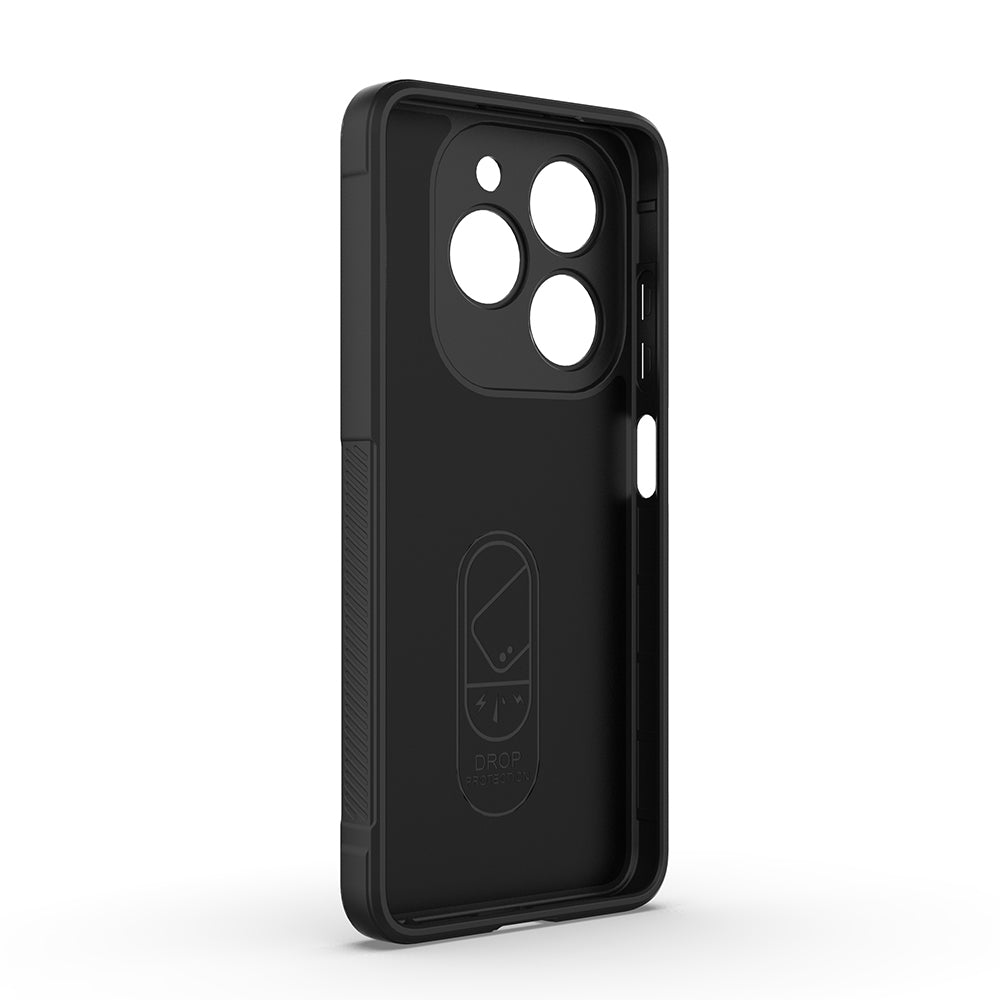 Tecno Spark 20C Kılıf Esnek TPU Oyuklu Arka Yüzey Tasarımlı Zore Etnik Silikon Kapak Lacivert
