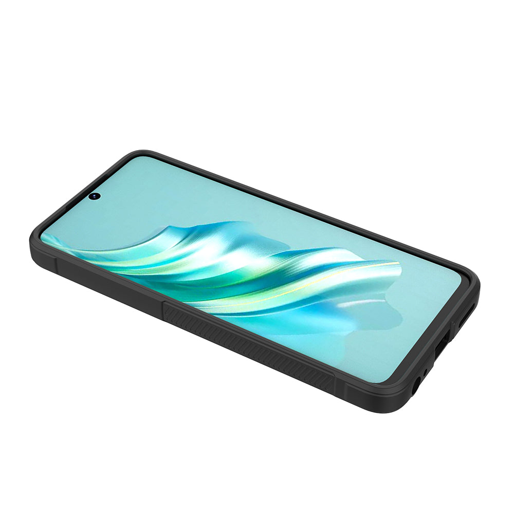 Tecno Spark 20C Kılıf Esnek TPU Oyuklu Arka Yüzey Tasarımlı Zore Etnik Silikon Kapak Lacivert
