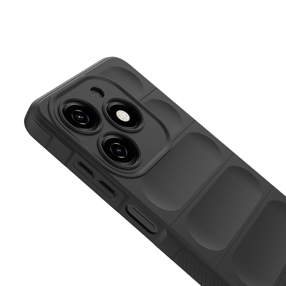 Tecno Spark 20C Kılıf Esnek TPU Oyuklu Arka Yüzey Tasarımlı Zore Etnik Silikon Kapak Lacivert