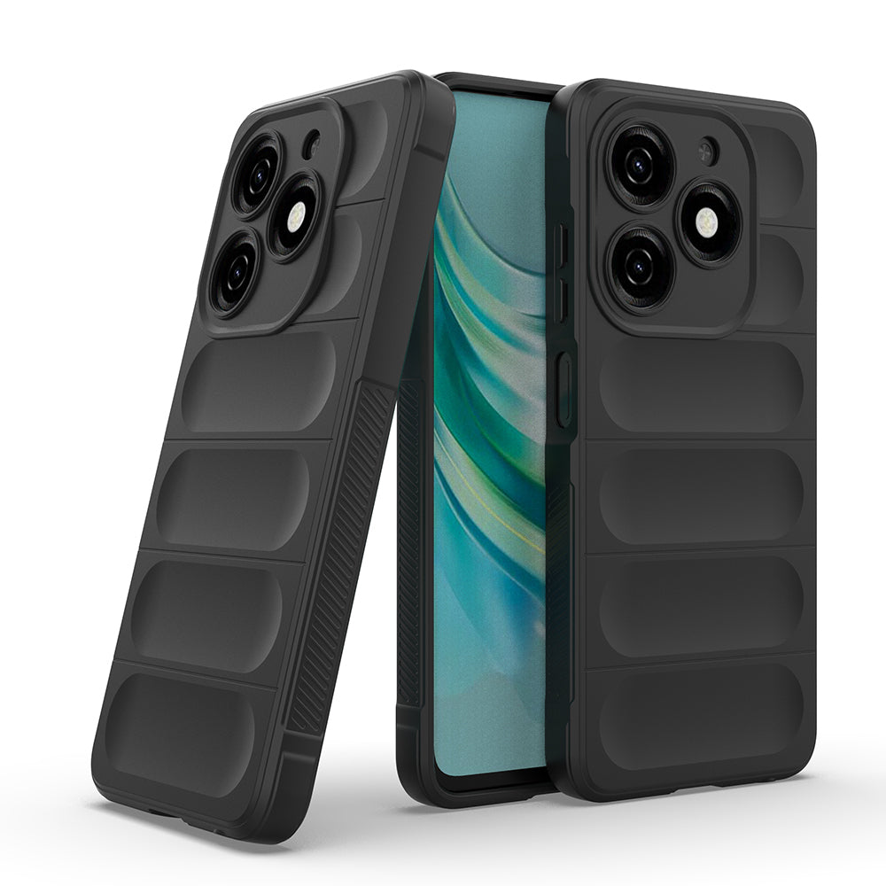 Tecno Spark 20C Kılıf Esnek TPU Oyuklu Arka Yüzey Tasarımlı Zore Etnik Silikon Kapak Lacivert