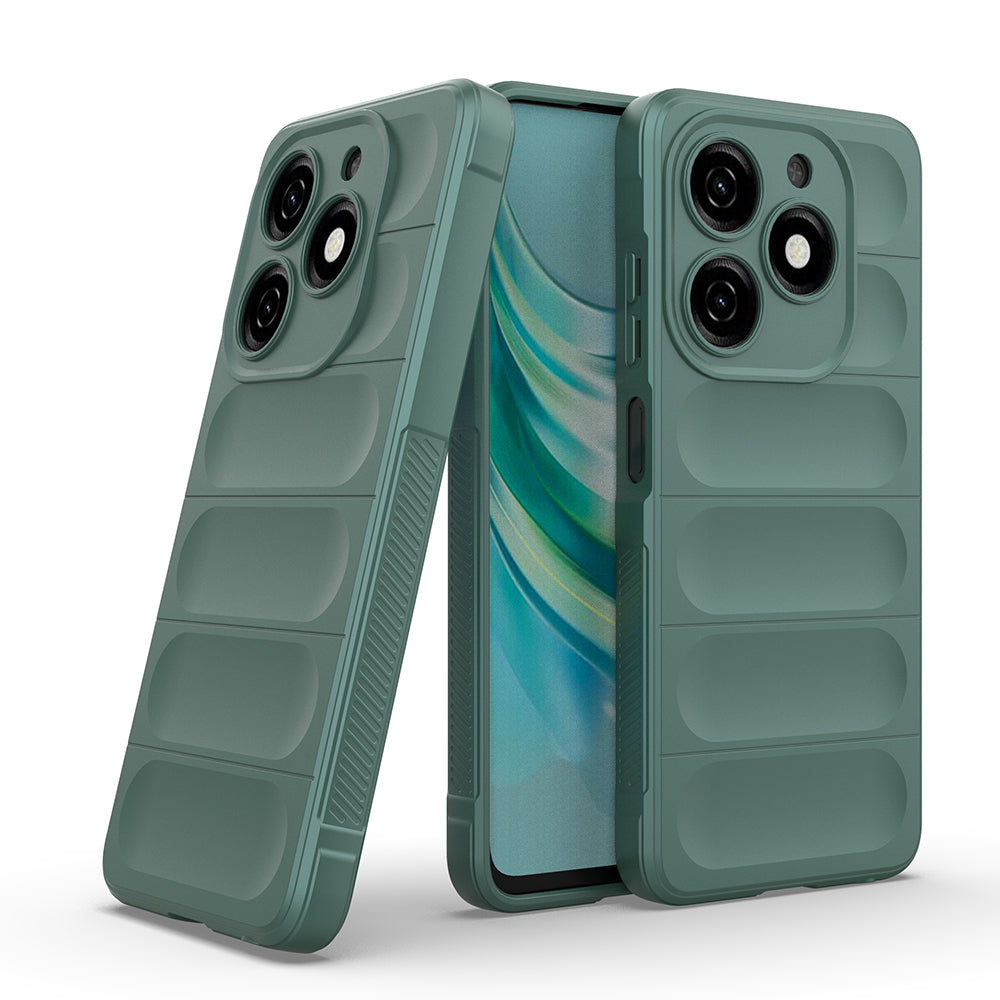 Tecno Spark 20C Kılıf Esnek TPU Oyuklu Arka Yüzey Tasarımlı Zore Etnik Silikon Kapak Lacivert