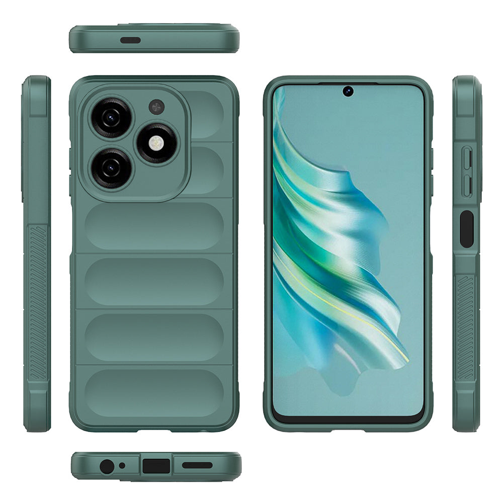 Tecno Spark 20C Kılıf Esnek TPU Oyuklu Arka Yüzey Tasarımlı Zore Etnik Silikon Kapak Lacivert
