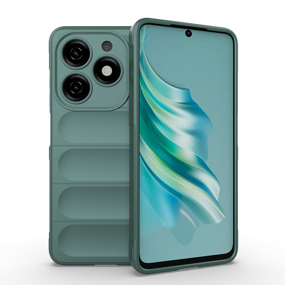 Tecno Spark 20C Kılıf Esnek TPU Oyuklu Arka Yüzey Tasarımlı Zore Etnik Silikon Kapak Lacivert