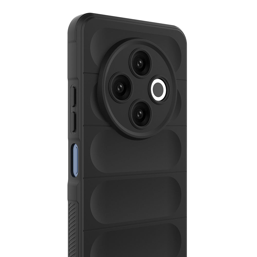 Tecno Spark 30 4G Kılıf Esnek TPU Oyuklu Arka Yüzey Tasarımlı Zore Etnik Silikon Kapak Koyu Yeşil