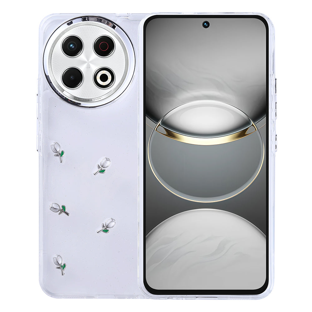Tecno Spark 30 Pro Kılıf Airbag Tasarımlı Simli Şeffaf Zore Kutup Kapak Lale