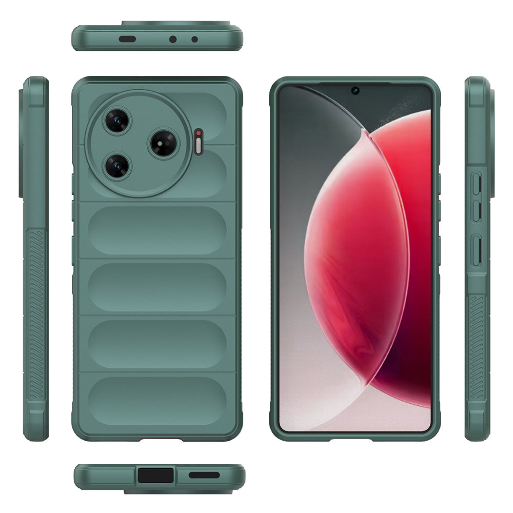 Tecno Spark 30 Pro Kılıf Esnek TPU Oyuklu Arka Yüzey Tasarımlı Zore Etnik Silikon Kapak Siyah