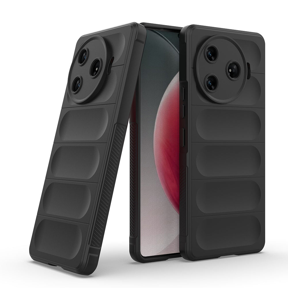 Tecno Spark 30 Pro Kılıf Esnek TPU Oyuklu Arka Yüzey Tasarımlı Zore Etnik Silikon Kapak Lacivert