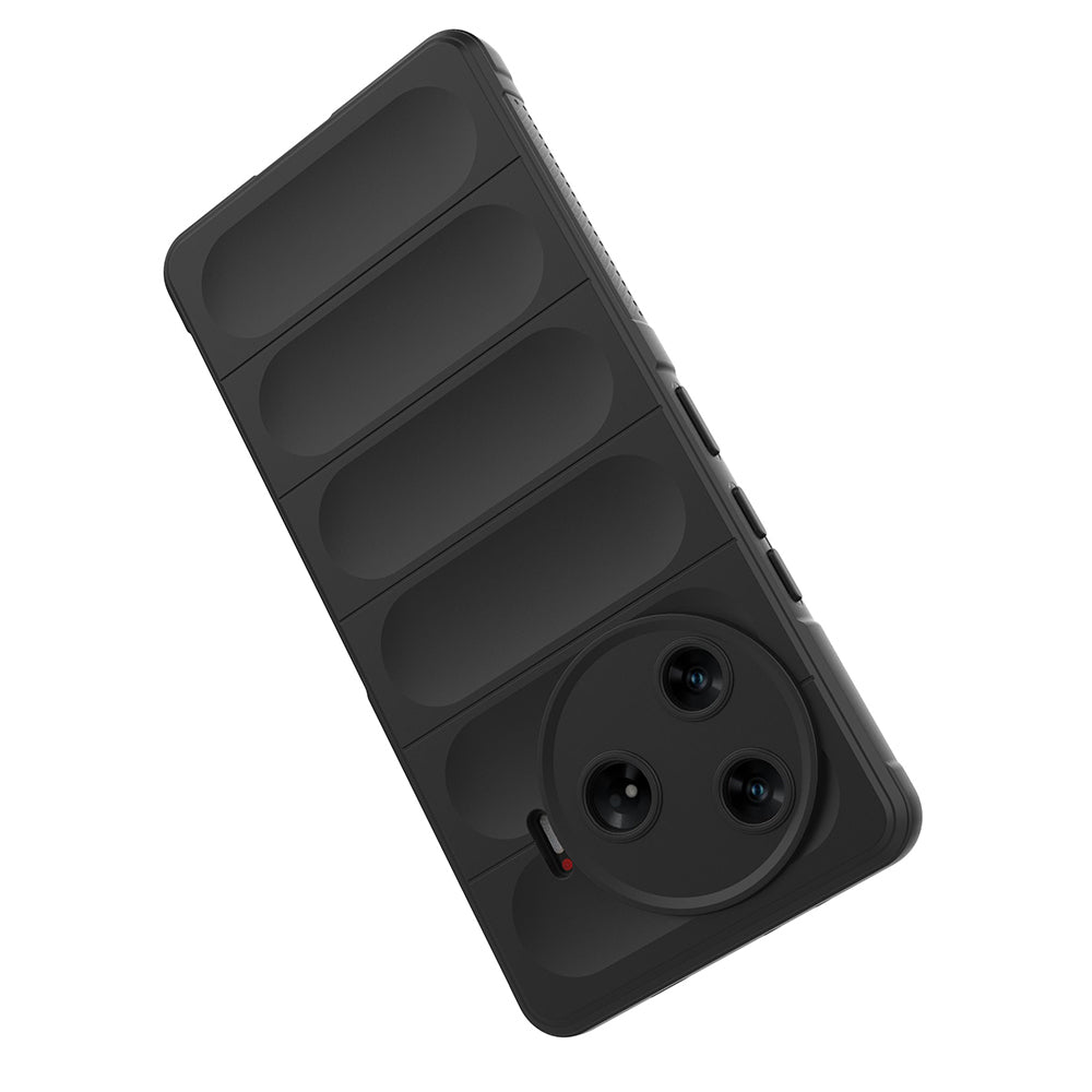 Tecno Spark 30 Pro Kılıf Esnek TPU Oyuklu Arka Yüzey Tasarımlı Zore Etnik Silikon Kapak Siyah