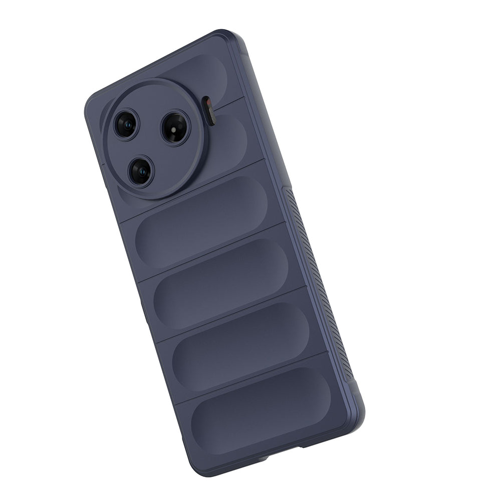 Tecno Spark 30 Pro Kılıf Esnek TPU Oyuklu Arka Yüzey Tasarımlı Zore Etnik Silikon Kapak Lacivert