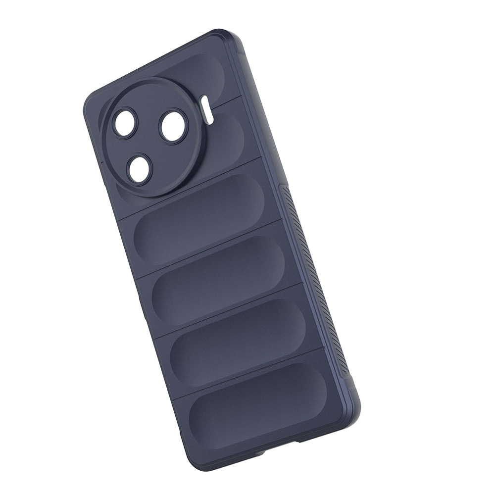 Tecno Spark 30 Pro Kılıf Esnek TPU Oyuklu Arka Yüzey Tasarımlı Zore Etnik Silikon Kapak Lacivert