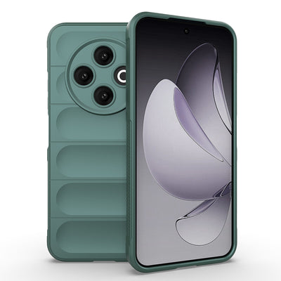 Tecno Spark 30C 4G Kılıf Esnek TPU Oyuklu Arka Yüzey Tasarımlı Zore Etnik Silikon Kapak Koyu Yeşil