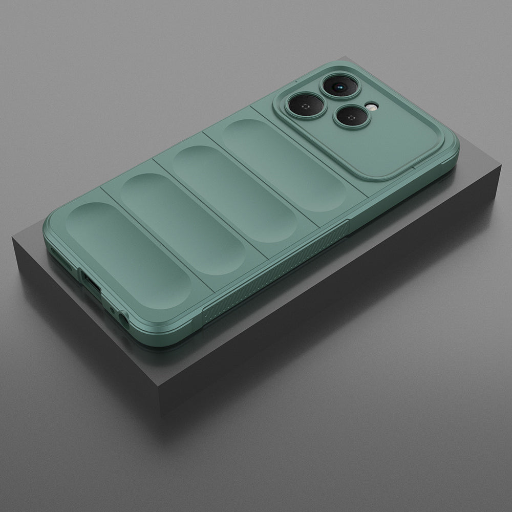 Tecno Spark 40 Kılıf Esnek TPU Oyuklu Arka Yüzey Tasarımlı Zore Etnik Silikon Kapak Siyah