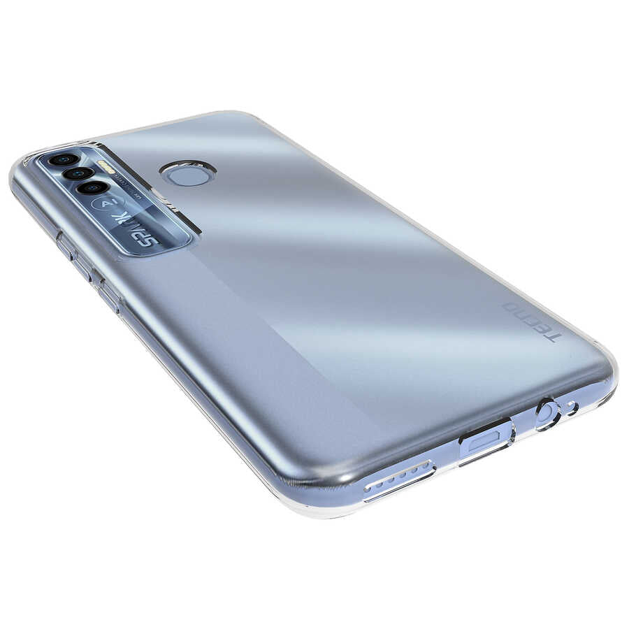 Tecno Spark 7 Pro Kılıf Zore Süper Silikon Kapak Renksiz