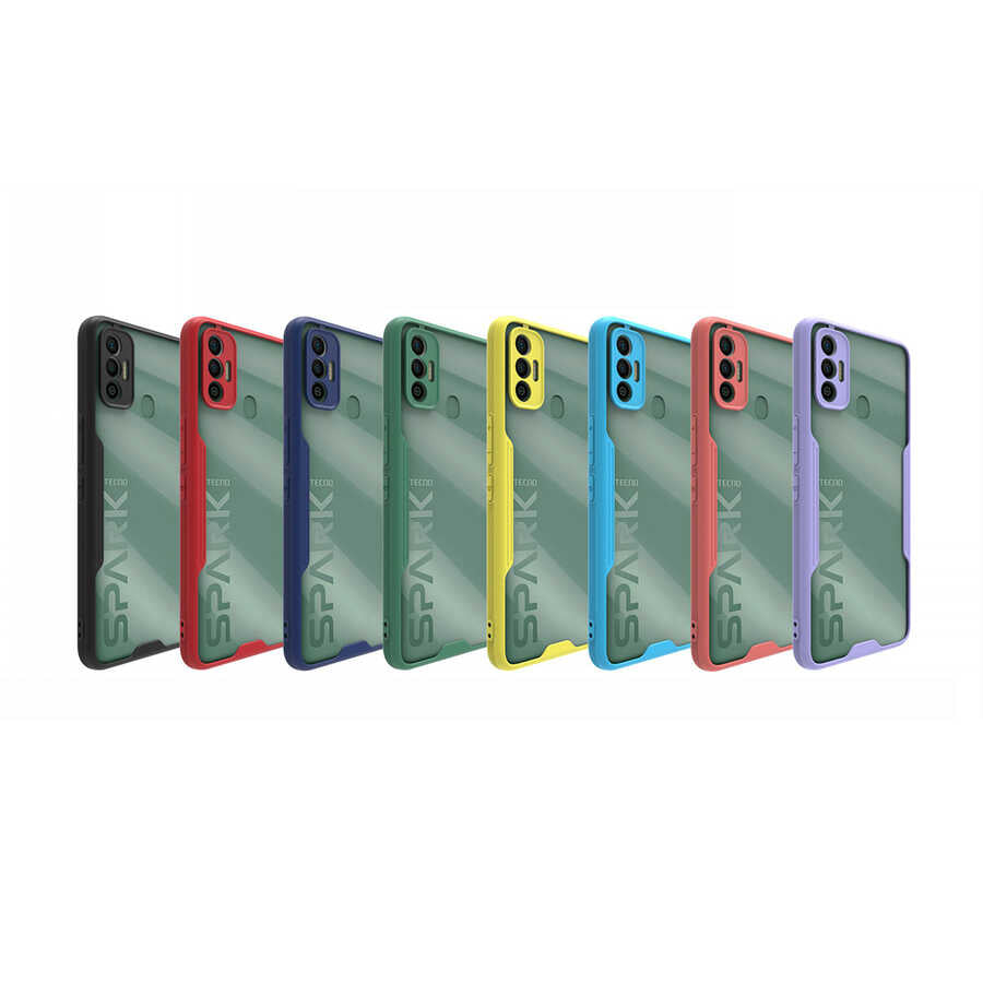 Tecno Spark 7T Kılıf Zore Parfe Kapak Koyu Yeşil