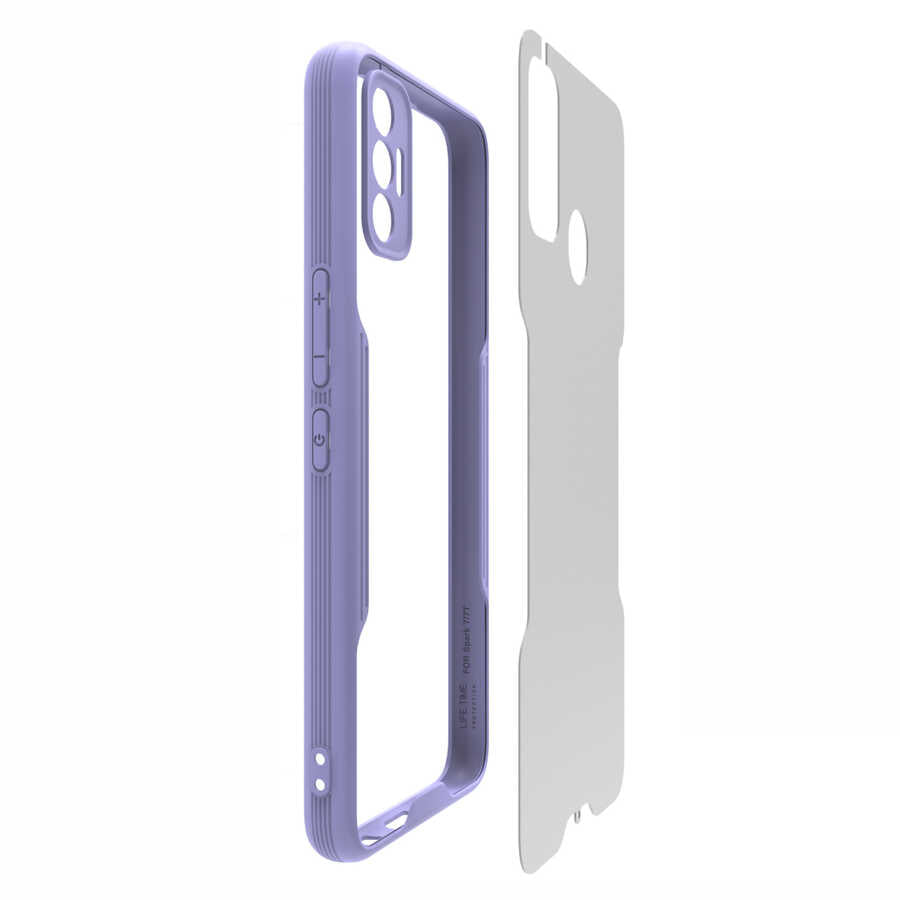Tecno Spark 7T Kılıf Zore Parfe Kapak Lila