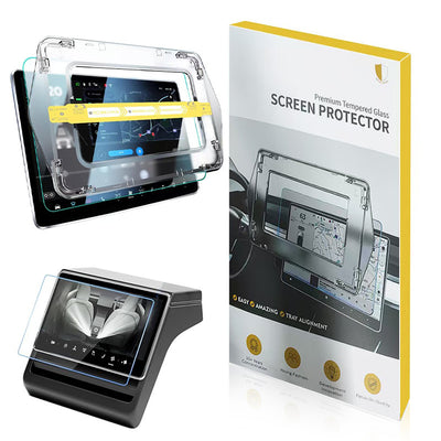 Tesla Yeni Model Y 2in1 Araç Multimedya Ekran Koruyucu Uygulama Aparatlı Zore Premium Temperli Cam Ekran Koruyucu Şeffaf