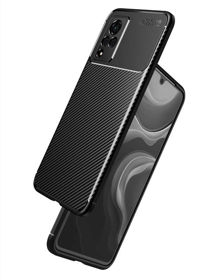 Vivo V21 Kılıf Zore Negro Silikon Kapak Kahverengi