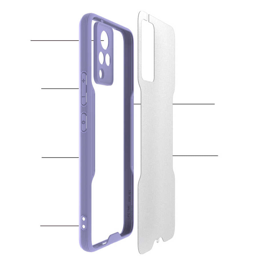 Vivo V21 Kılıf Zore Parfe Kapak Sarı