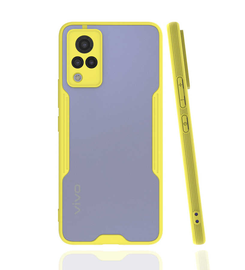 Vivo V21 Kılıf Zore Parfe Kapak Sarı
