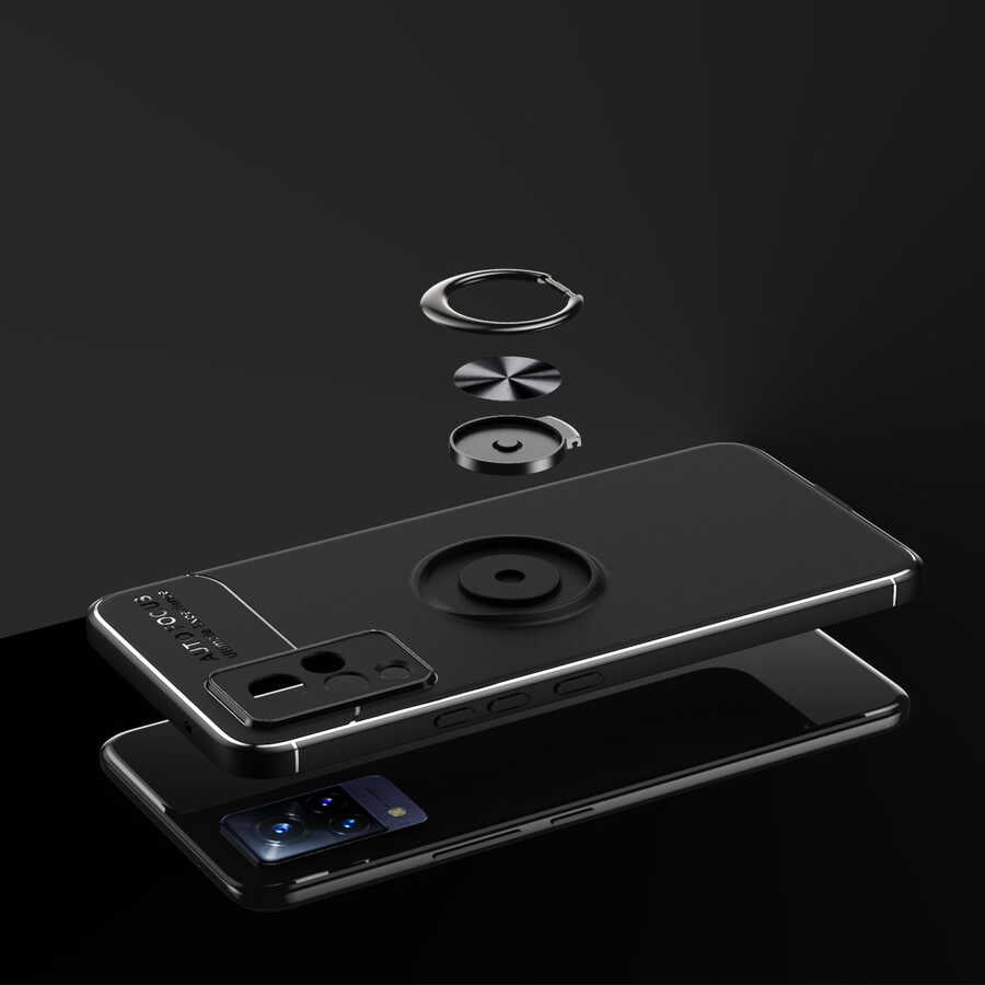 Vivo V21 Kılıf Zore Ravel Silikon Kapak Kırmızı