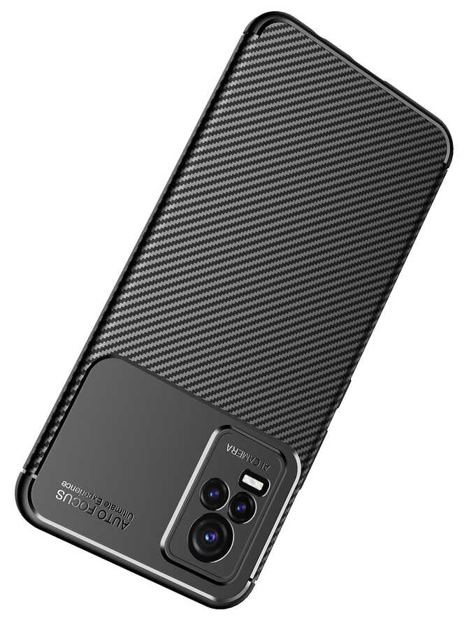 Vivo V21E Kılıf Zore Negro Silikon Kapak Siyah