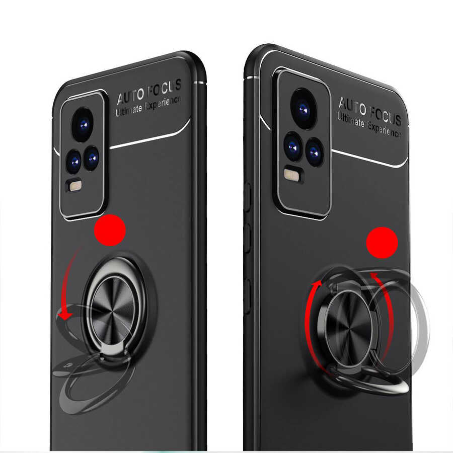 Vivo V21E Kılıf Zore Ravel Silikon Kapak Siyah