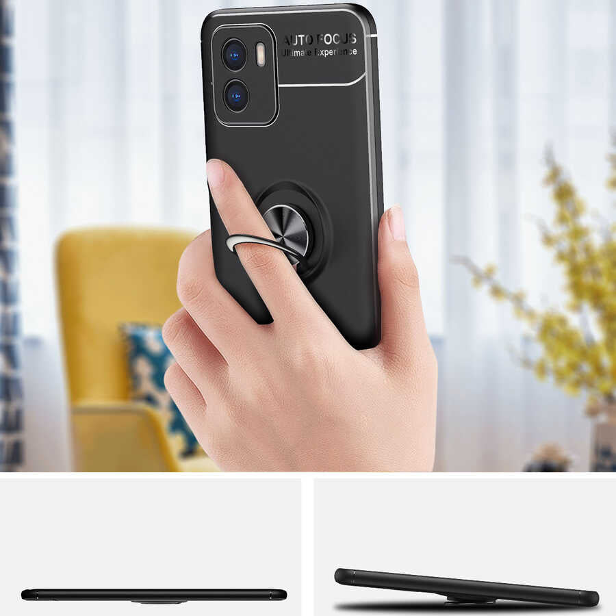 Vivo Y15S Kılıf Zore Ravel Silikon Kapak Siyah
