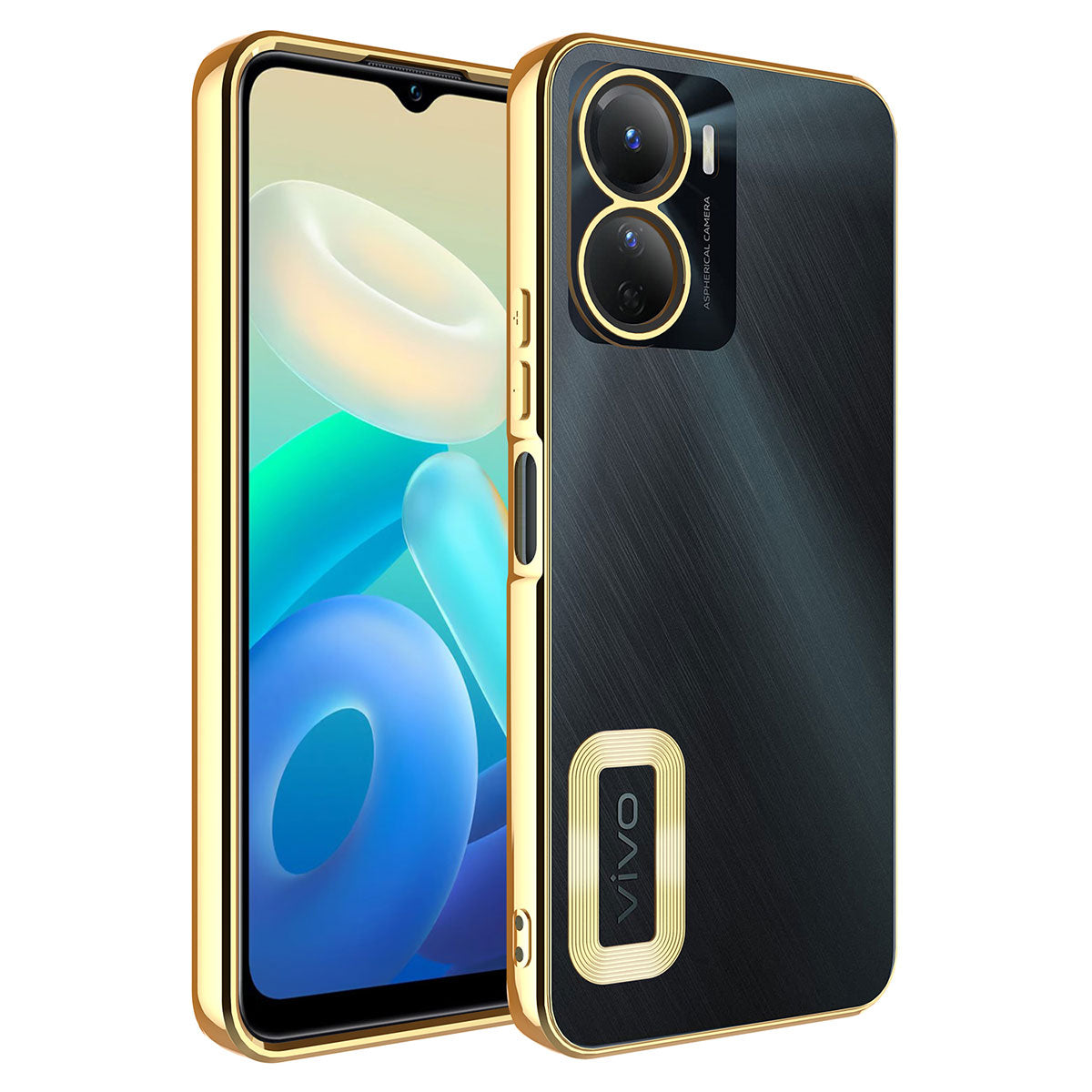 Vivo Y16 Kılıf Kamera Korumalı Logo Gösteren Zore Omega Kapak Rose Gold