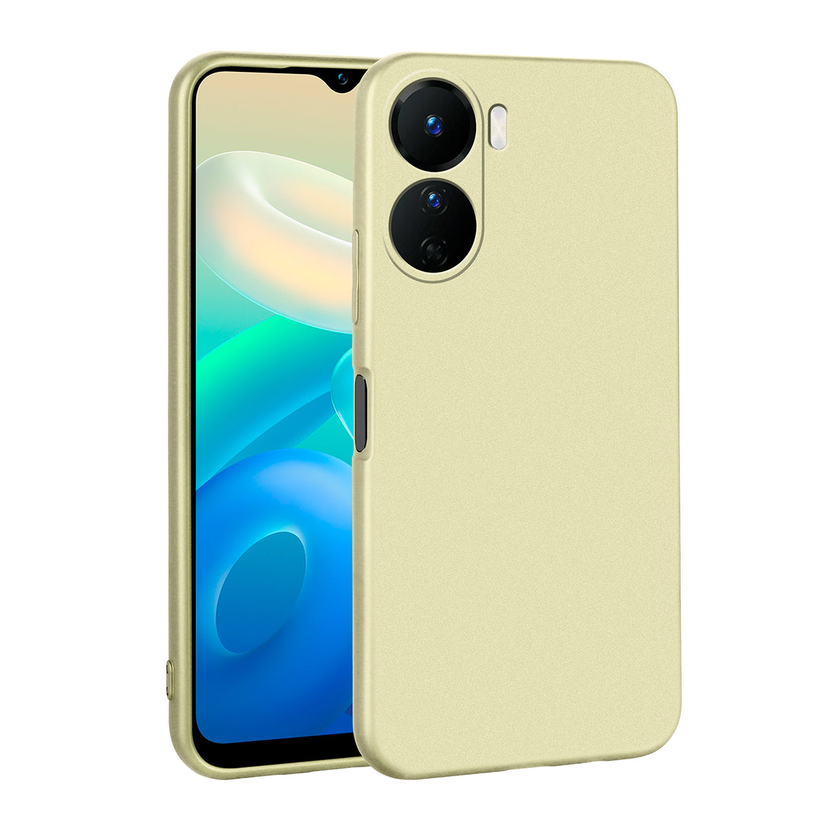 Vivo Y16 Kılıf Zore Premier Silikon Kapak Gold