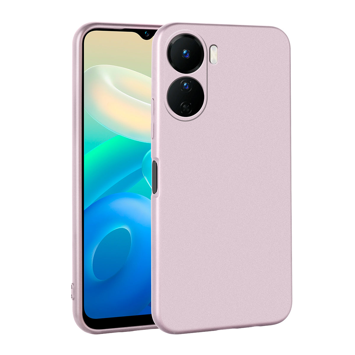 Vivo Y16 Kılıf Zore Premier Silikon Kapak Rose Gold