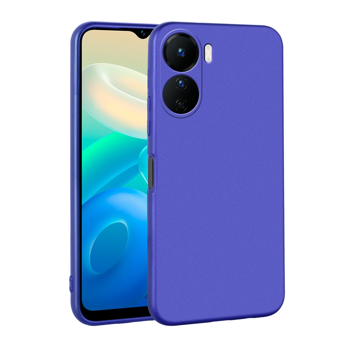 Vivo Y16 Kılıf Zore Premier Silikon Kapak Saks Mavi