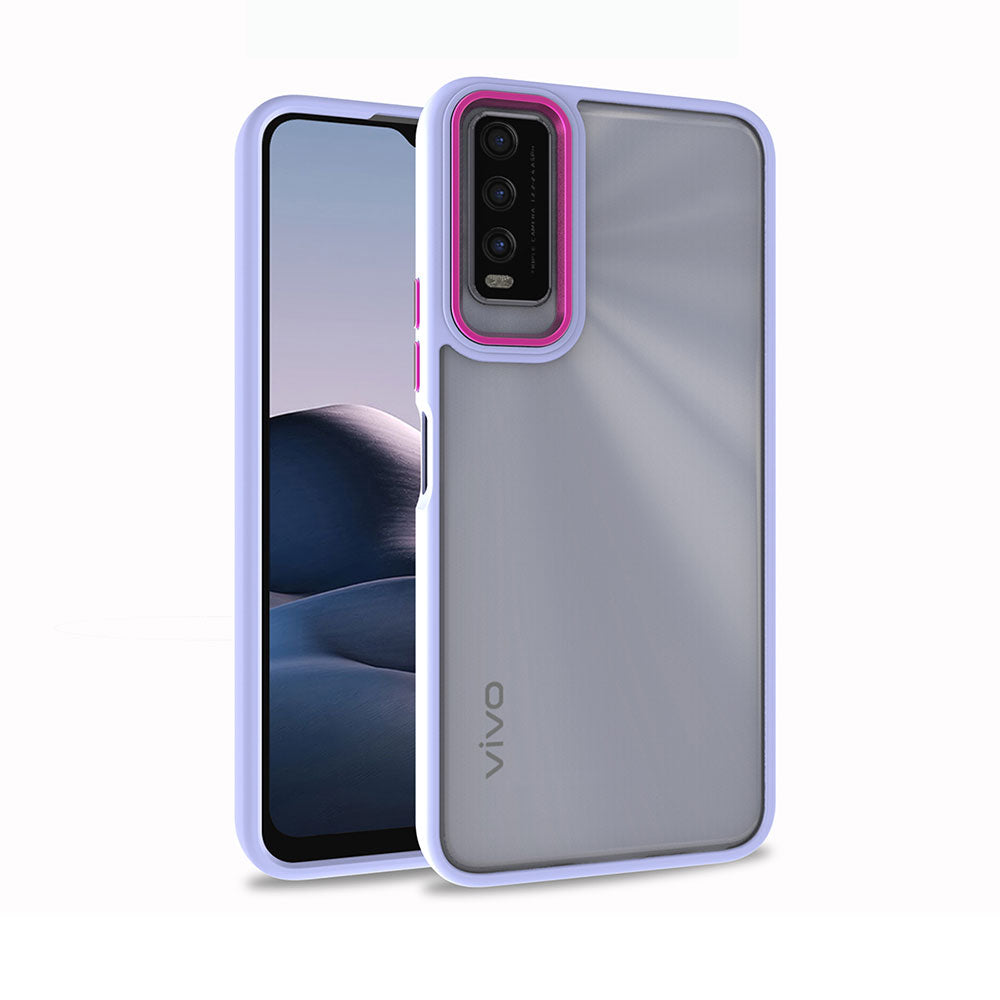 Vivo Y20 Kılıf Zore Flora Kapak Lila