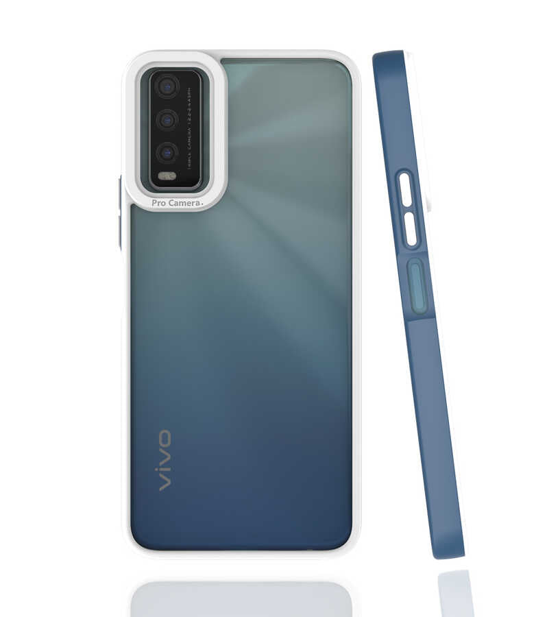 Vivo Y20 Kılıf Zore Mima Kapak Lacivert