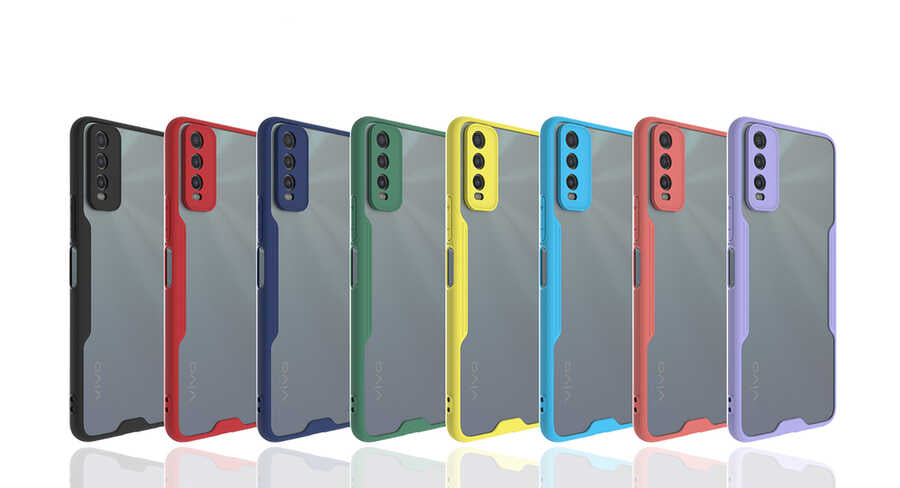 Vivo Y20 Kılıf Zore Parfe Kapak Sarı