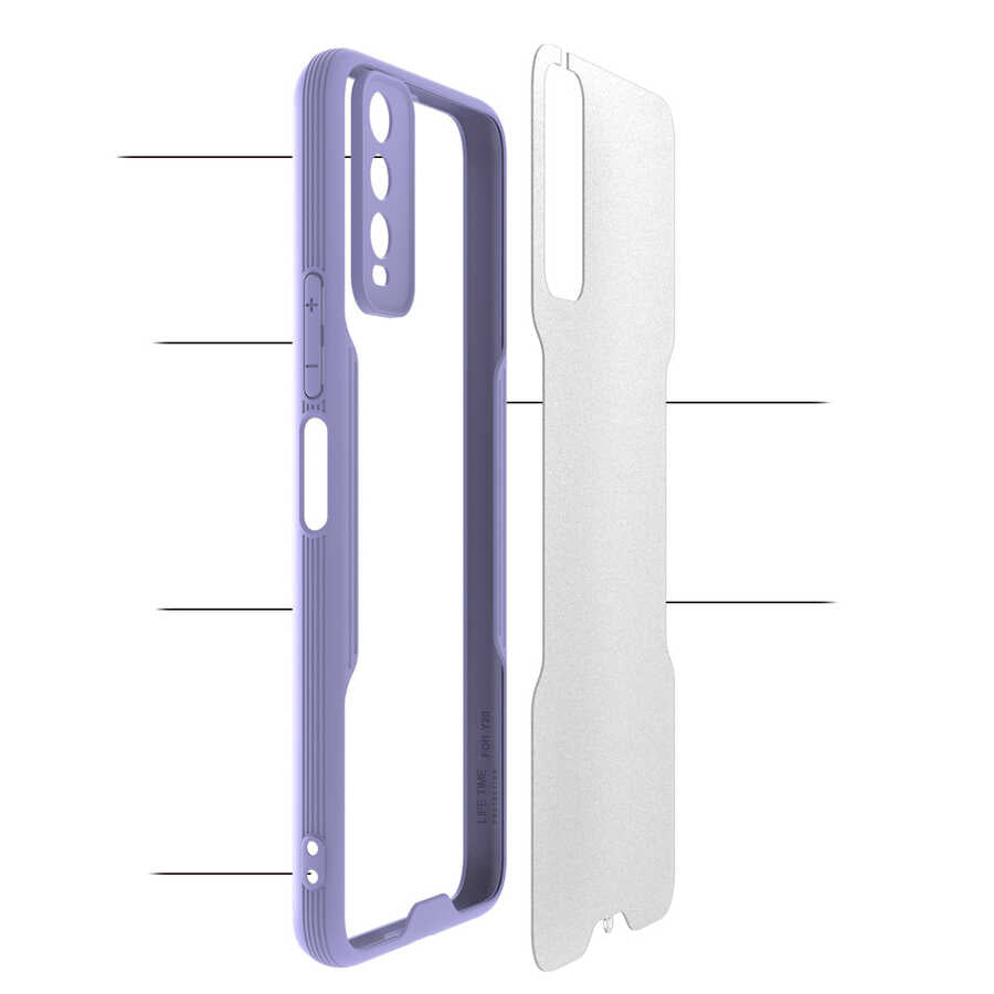 Vivo Y20 Kılıf Zore Parfe Kapak Lacivert