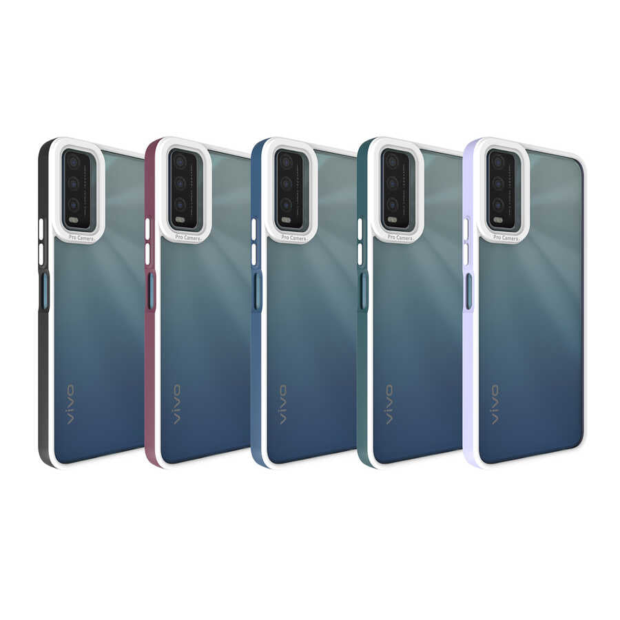 Vivo Y20S Kılıf Zore Mima Kapak Lila