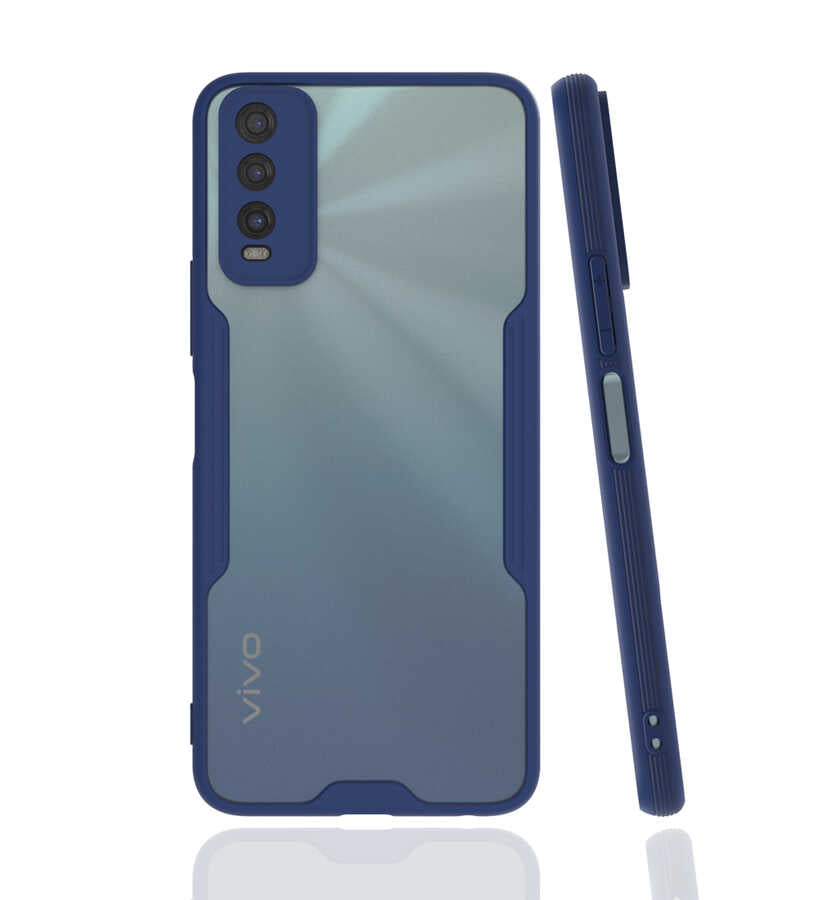 Vivo Y20S Kılıf Zore Parfe Kapak Lacivert